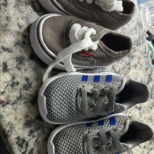 Adidas Kids Gray and Blue Sneakers